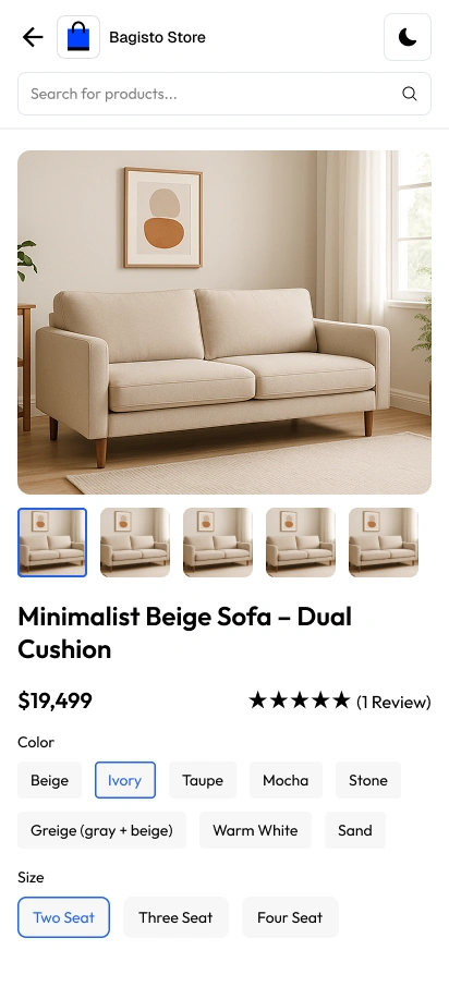 Product Detail View